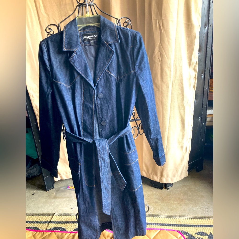 Rampage brand, size medium, denim calf length jacket